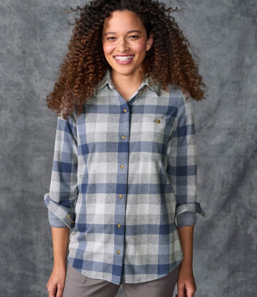 Women's L.L.Bean Favorite Knit Shirt, Plaid - leoleo123123