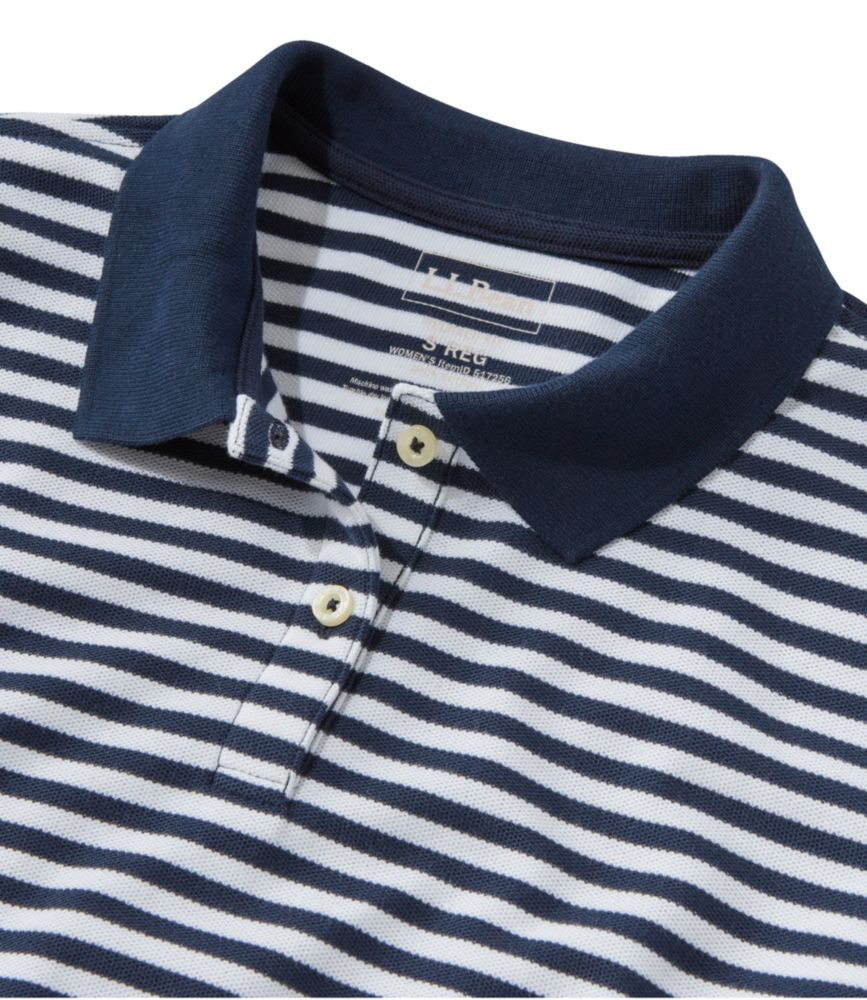 Women's Premium Double L Polo, Short-Sleeve Relaxed Fit Stripe - leoleo123123