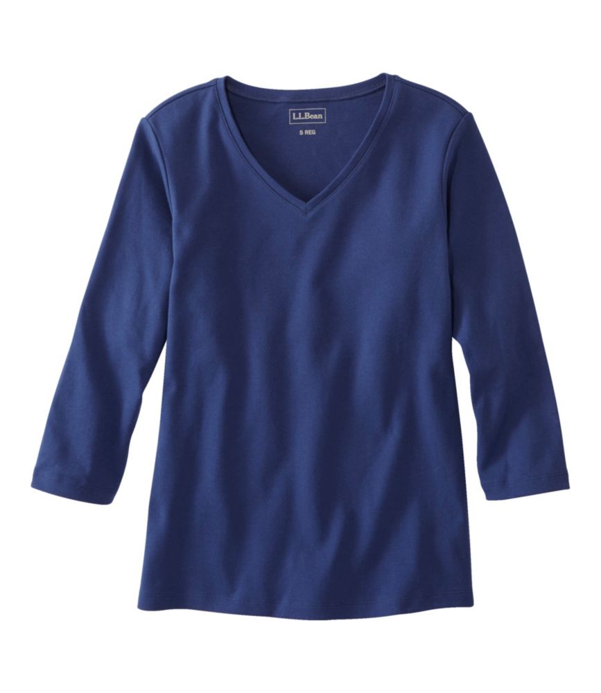 Women's L.L.Bean V-Neck, Three-Quarter-Sleeve - leoleo123123