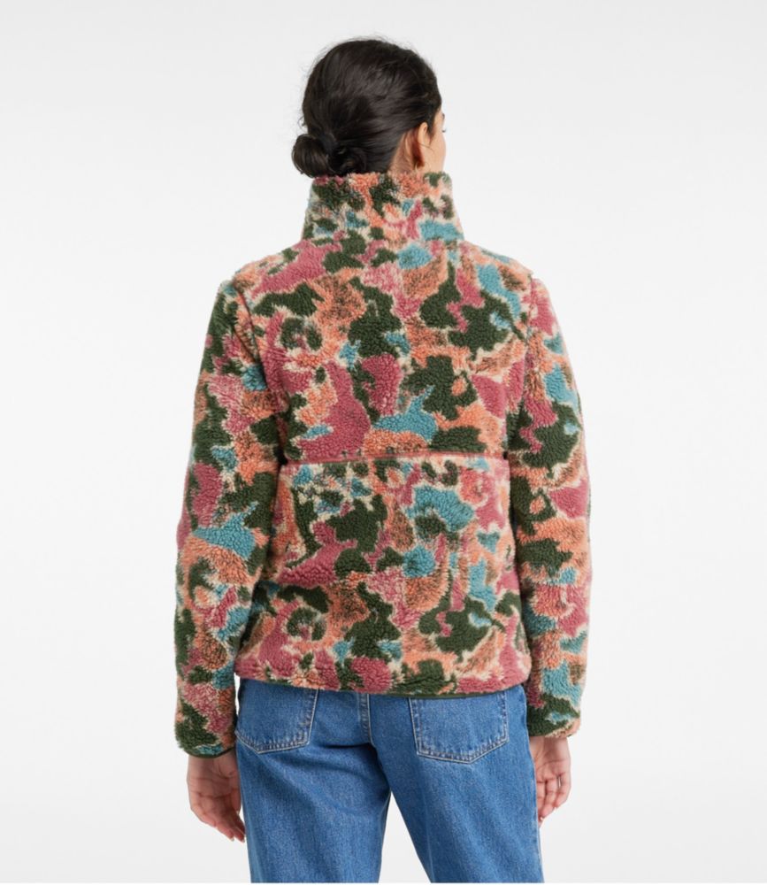 Women's Bean's Sherpa Fleece Pullover, Print - leoleo123123