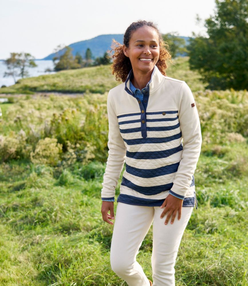 Women's Quilted Sweatshirt, Mockneck Tunic Print - leoleo123123