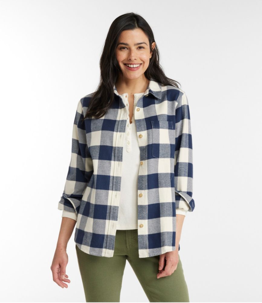 Women's Soft-Brushed Flannel Shirt - leoleo123123