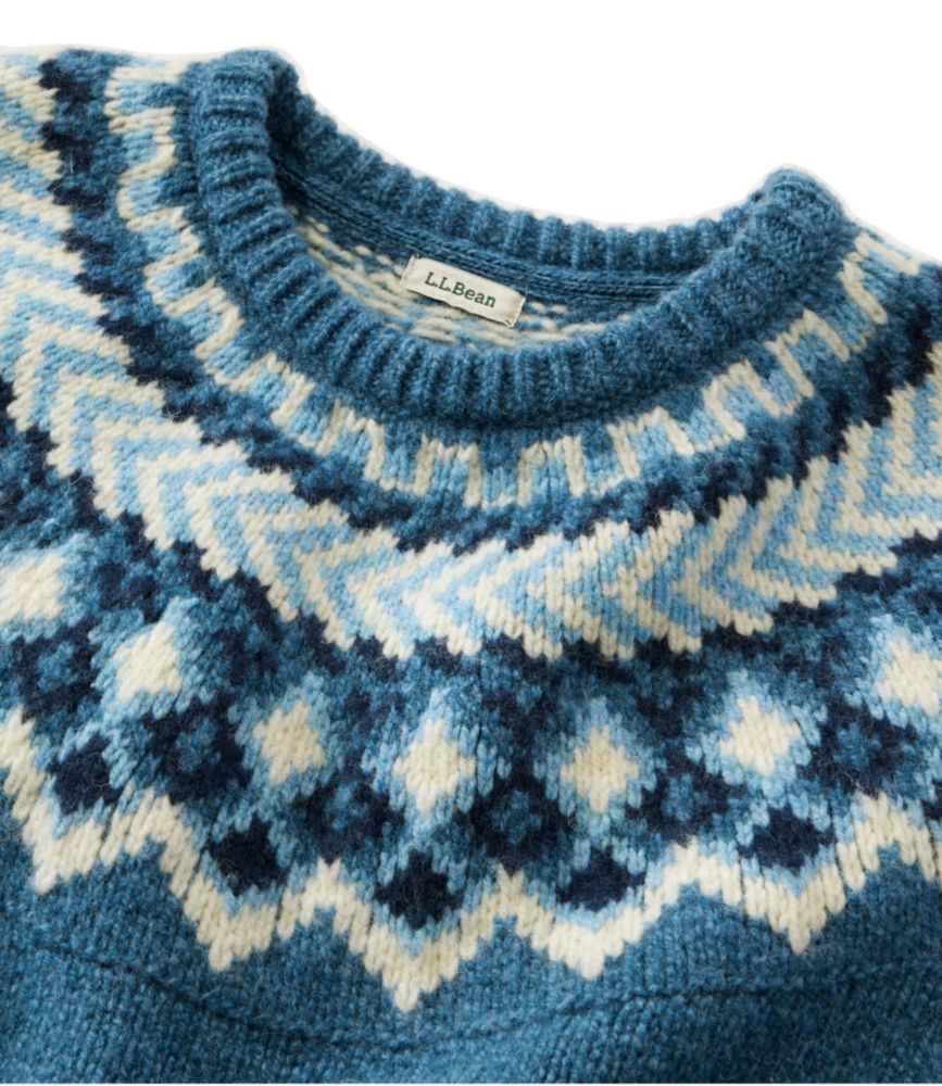 Women's Bean's Classic Ragg Wool Sweater, Crewneck Fair Isle - leoleo123123