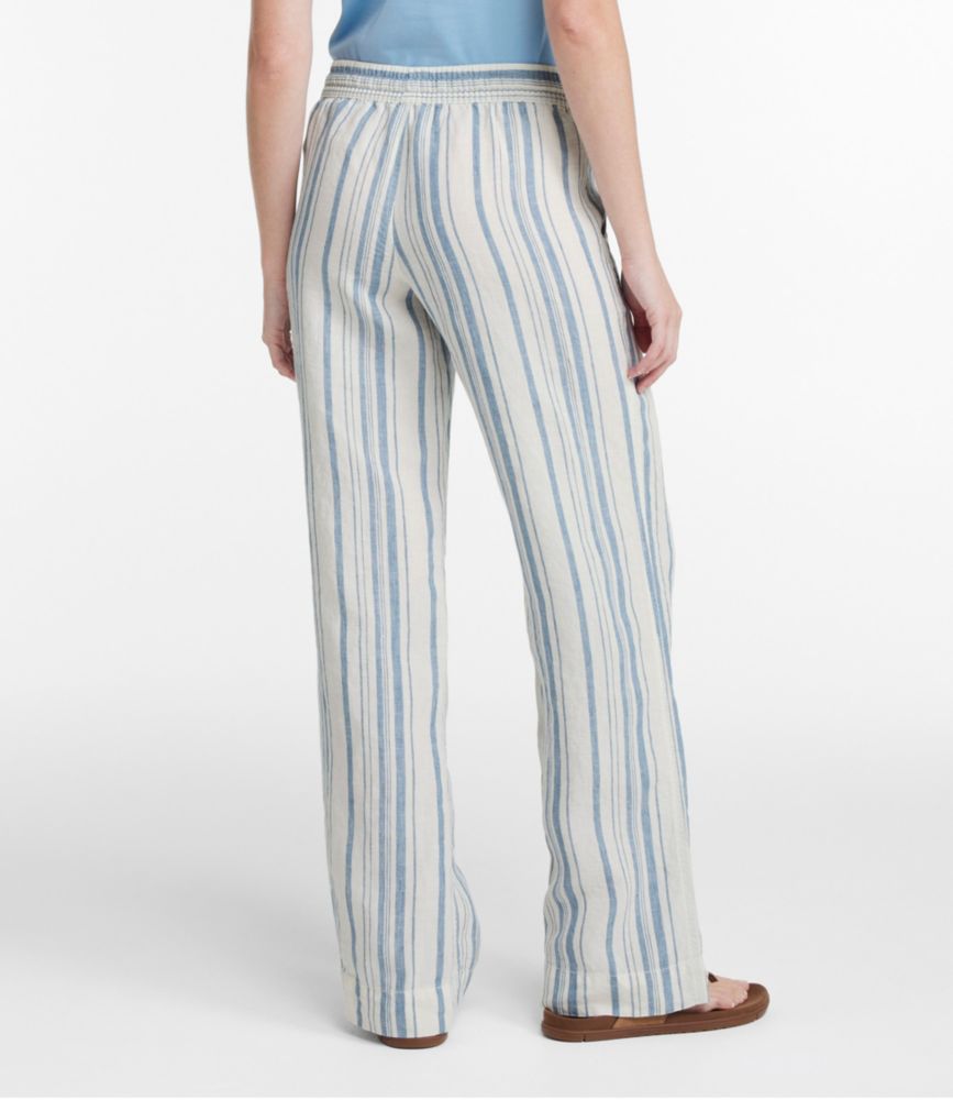Women's Premium Washable Linen Pull-On Pants, Stripe - leoleo123123