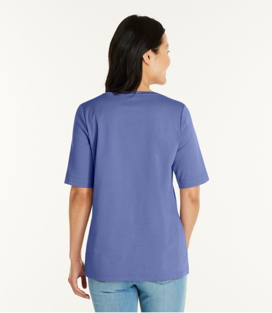 Women's L.L.Bean Jewelneck Tee, Elbow-Sleeve - leoleo123123
