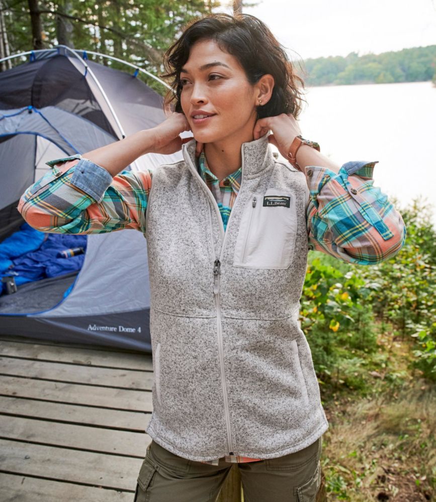 Women's L.L.Bean Sweater Fleece Long Vest - leoleo123123