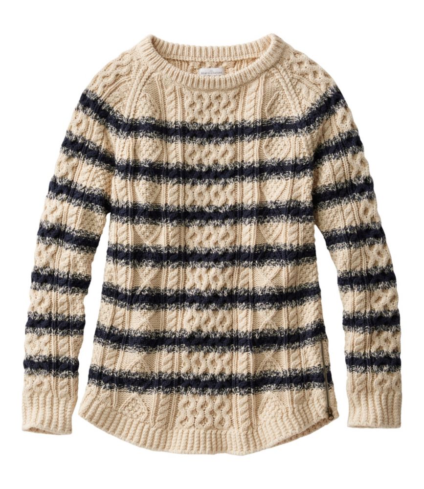 Women's Signature Cotton Fisherman Tunic Sweater, Stripe - leoleo123123