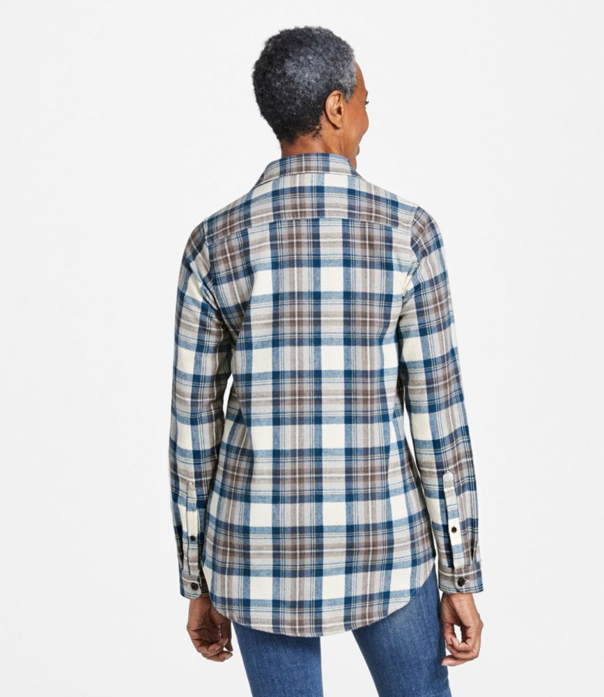 Women's Scotch Plaid Flannel Shirt, Tunic - leoleo123123