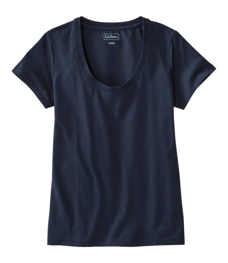 Women's Soft Stretch Supima Tee, Scoopneck Short-Sleeve - leoleo123123