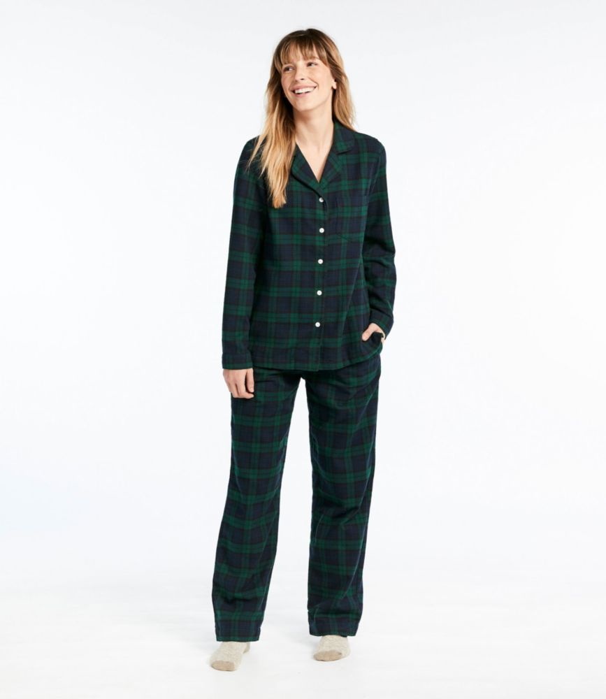Women's Scotch Plaid Flannel Pajamas - leoleo123123