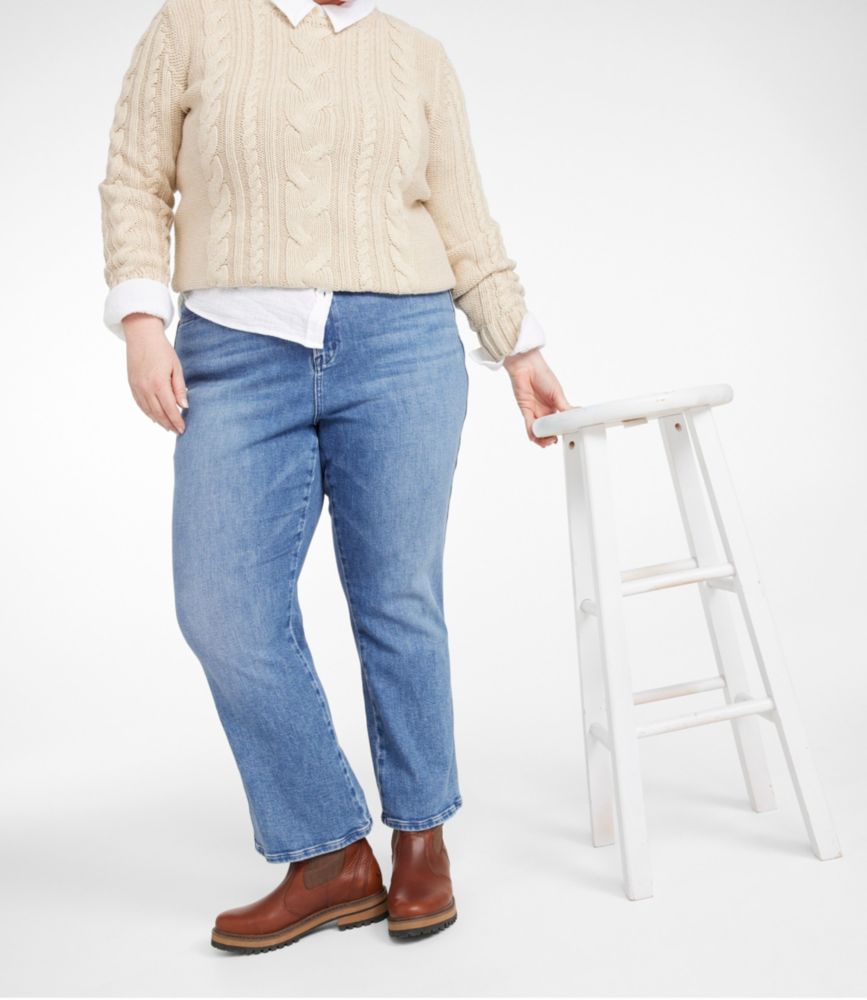 Women's L.L.Bean Everyday Stretch Jeans, High-Rise Mini Bootcut Ankle - leoleo123123