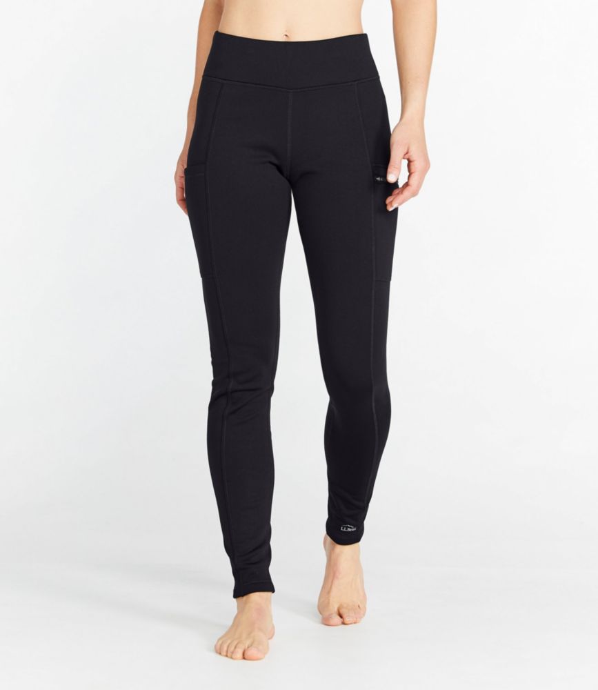 Women's PrimaLoft ThermaStretch Fleece Pocket Tights, Mid-Rise - leoleo123123