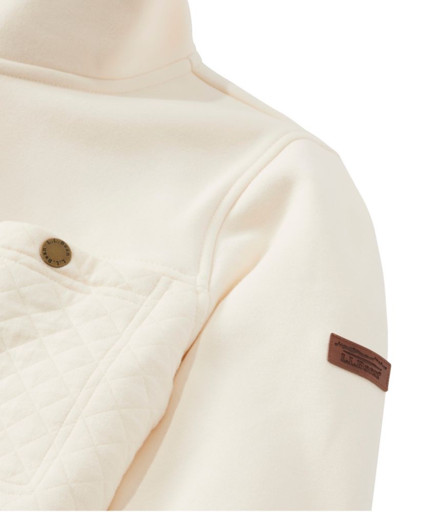 Women's Quilted Sweatshirt, Mockneck Tunic - leoleo123123