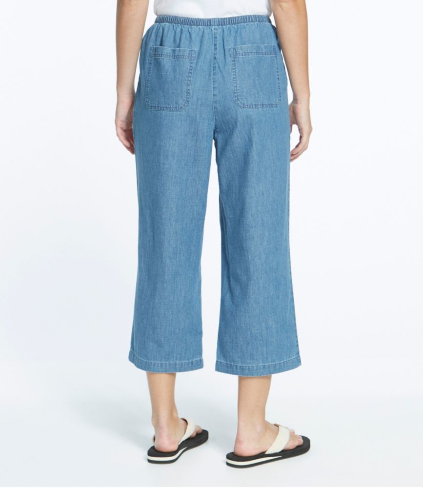 Women's Sunwashed Pants, Denim Straight-Leg Crop - leoleo123123
