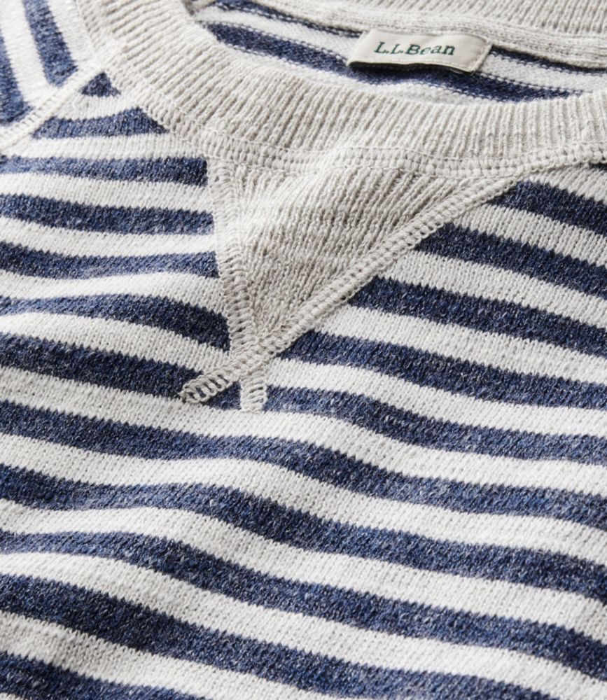 Women's Organic Cotton Slub Sweater, Crewneck Stripe - leoleo123123