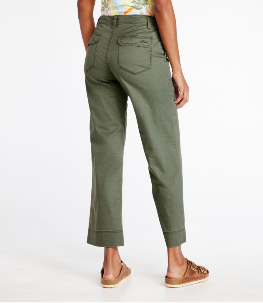 Women's Signature Cotton/TENCEL Utility Pants, Mid-Rise Wide-Leg Ankle-Length - leoleo123123