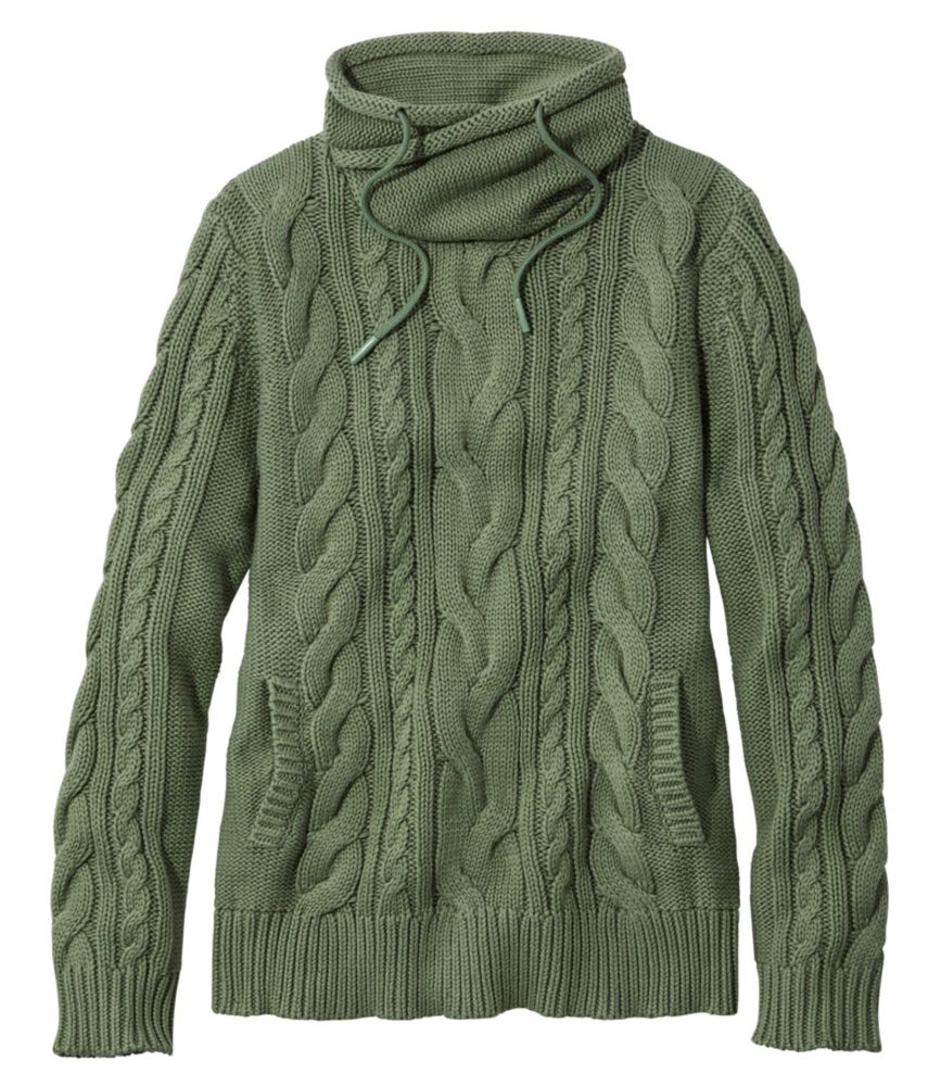 Women's Double L® Mixed-Cable Sweater, Funnelneck - leoleo123123