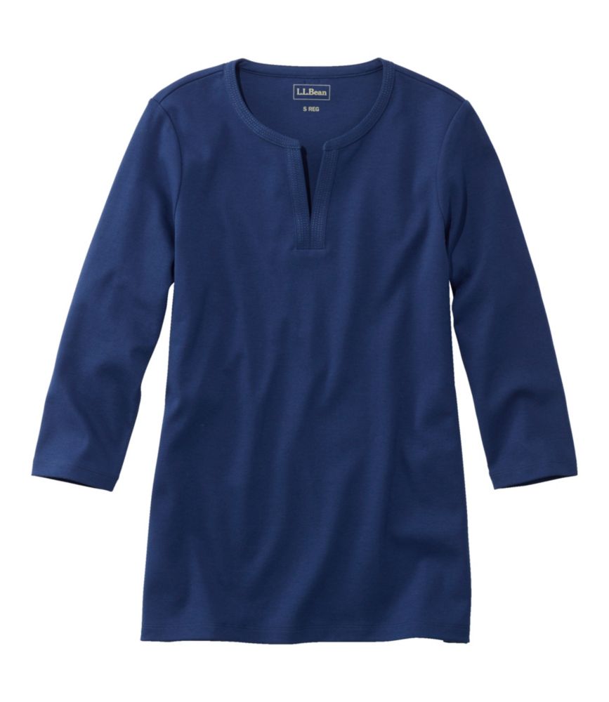 Women's L.L.Bean Tee, Three-Quarter-Sleeve Splitneck Tunic - leoleo123123