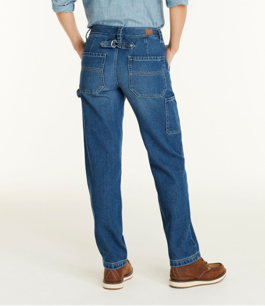 Women's Signature Super-Soft Jeans, High-Rise Straight-Leg Carpenter - leoleo123123