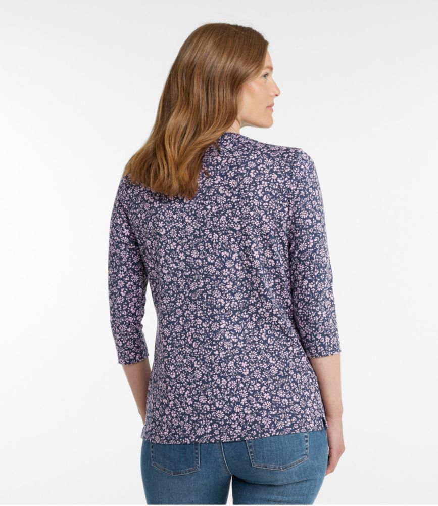 Women's L.L.Bean Tee, Three-Quarter-Sleeve Splitneck Tunic Print - leoleo123123