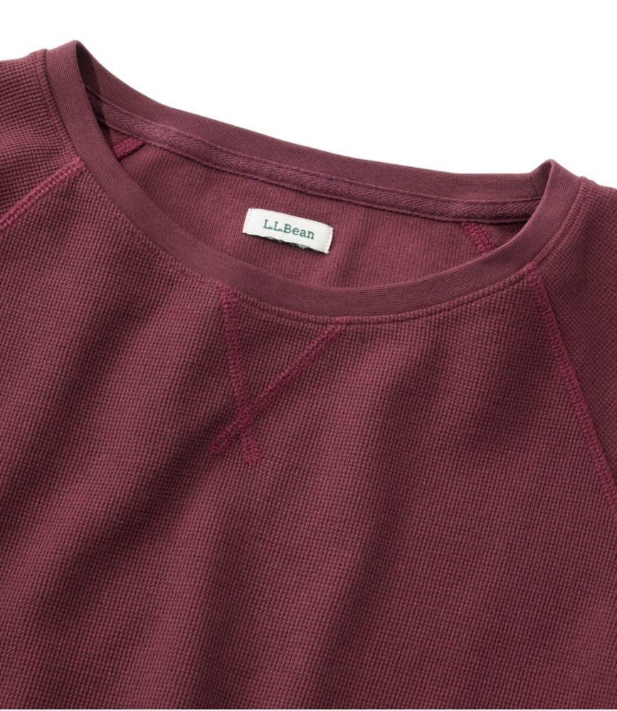 Women's Unshrinkable Mini-Waffle Tee, Long-Sleeve Crewneck - leoleo123123