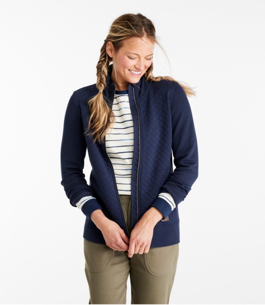 Women's Quilted Full-Zip Sweatshirt - leoleo123123