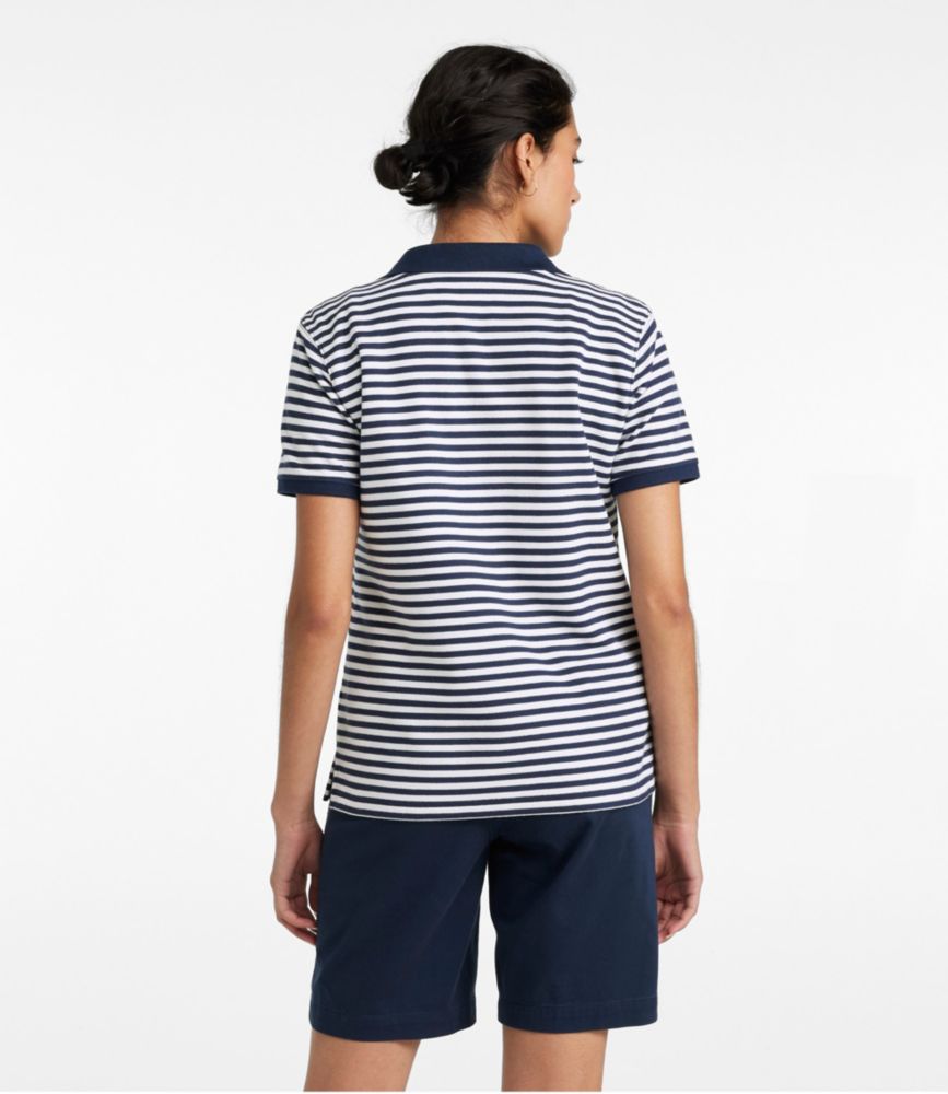 Women's Premium Double L Polo, Short-Sleeve Relaxed Fit Stripe - leoleo123123
