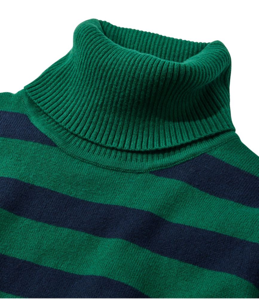 Women's Cotton/Cashmere Sweater, Turtleneck Stripe - leoleo123123