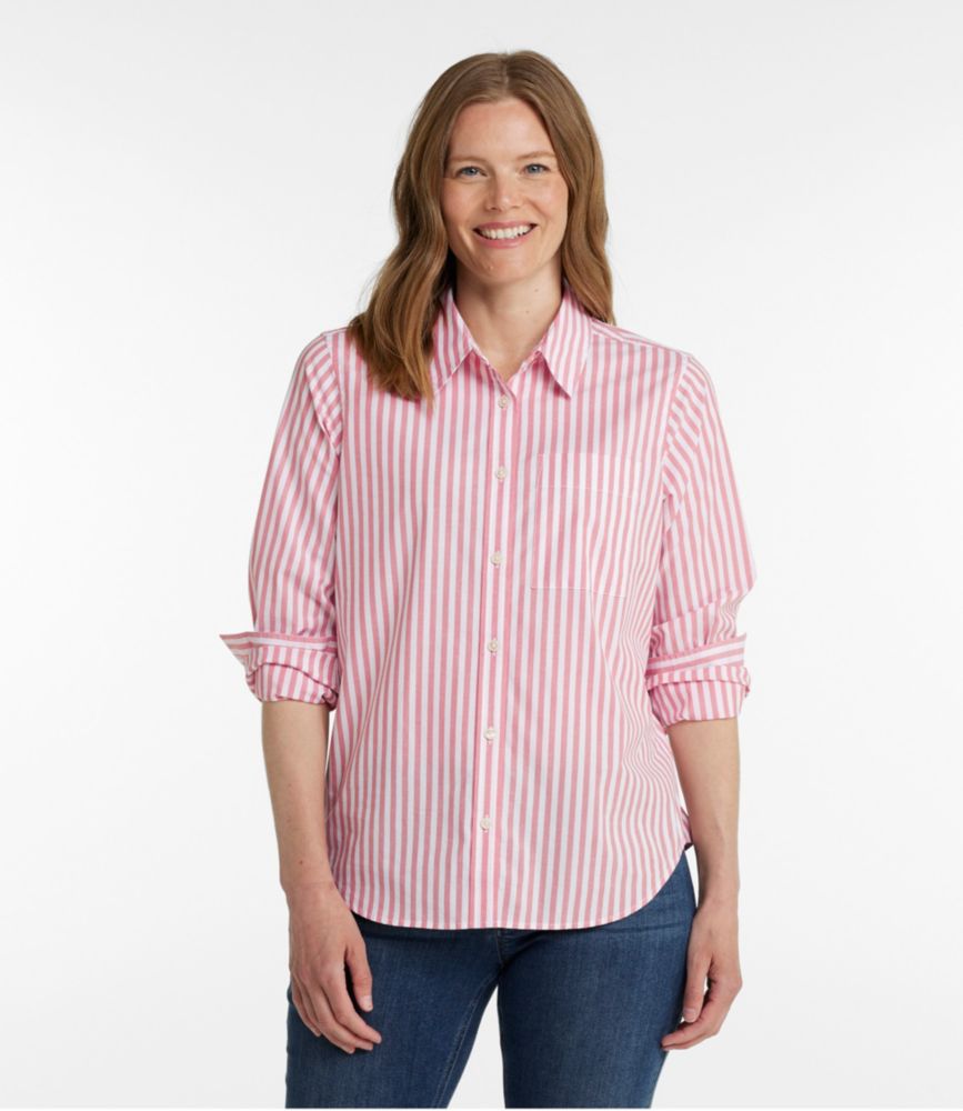Women's Essential Cotton Poplin Shirt, Long-Sleeve - leoleo123123