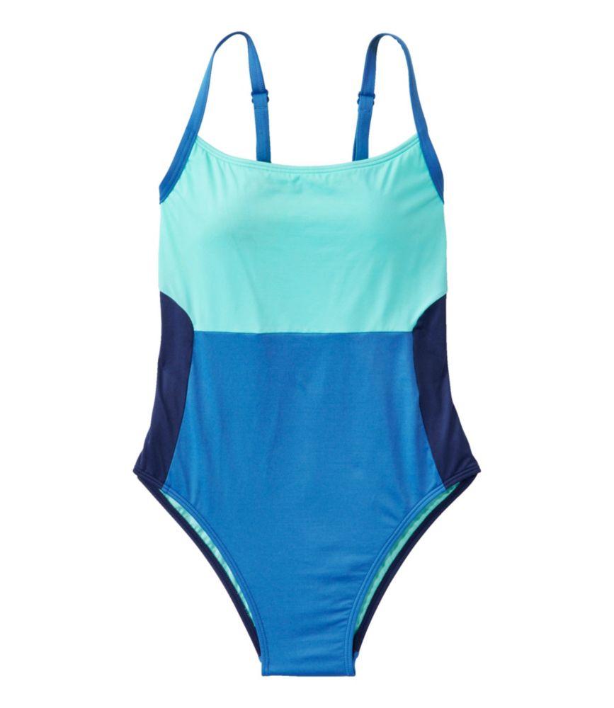 Women's New Currents Swimwear, Scoopneck Tanksuit Color Block - leoleo123123