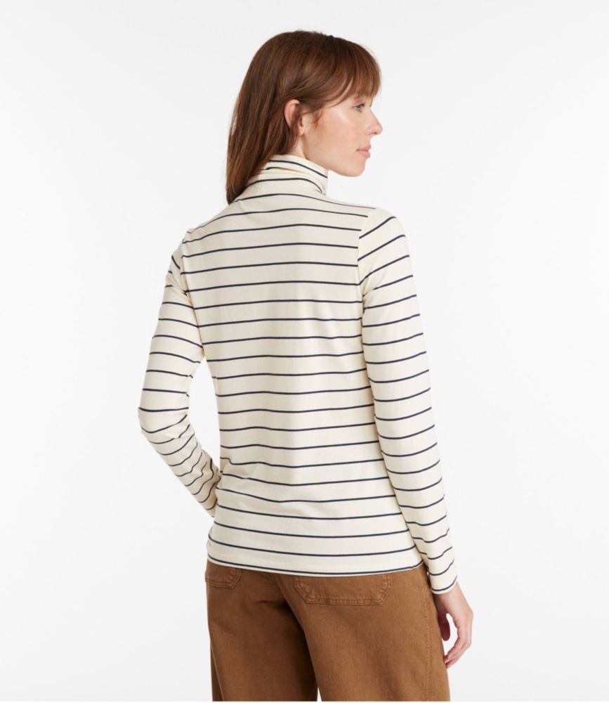 Women's Soft Stretch Supima Tee, Turtleneck Stripe - leoleo123123