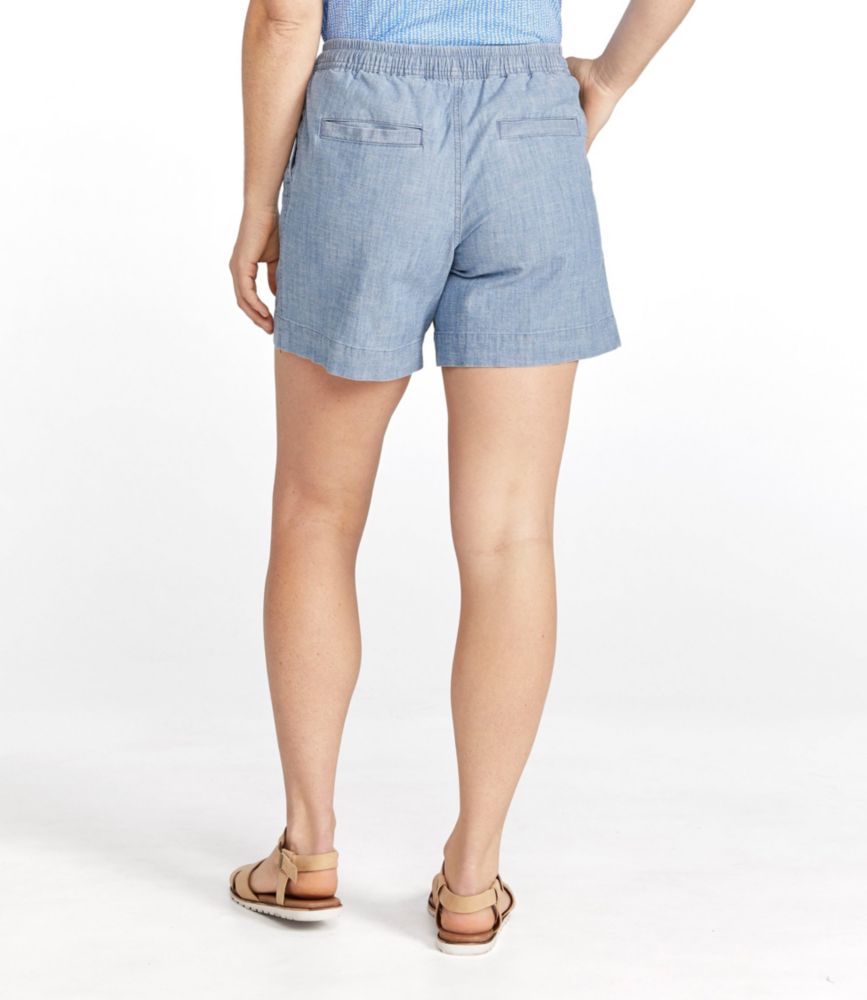 Women's Lakewashed Dock Shorts, Mid-Rise Chambray - leoleo123123