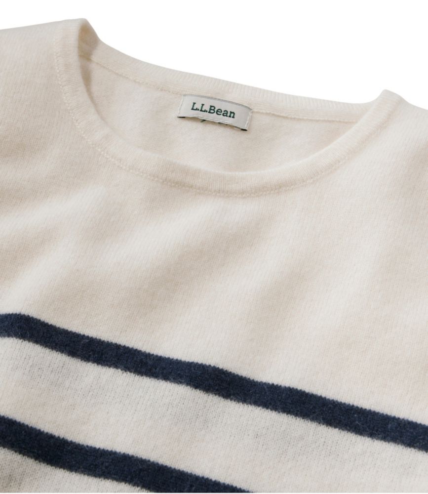 Women's Classic Cashmere Sweater, Crewneck Stripe - leoleo123123