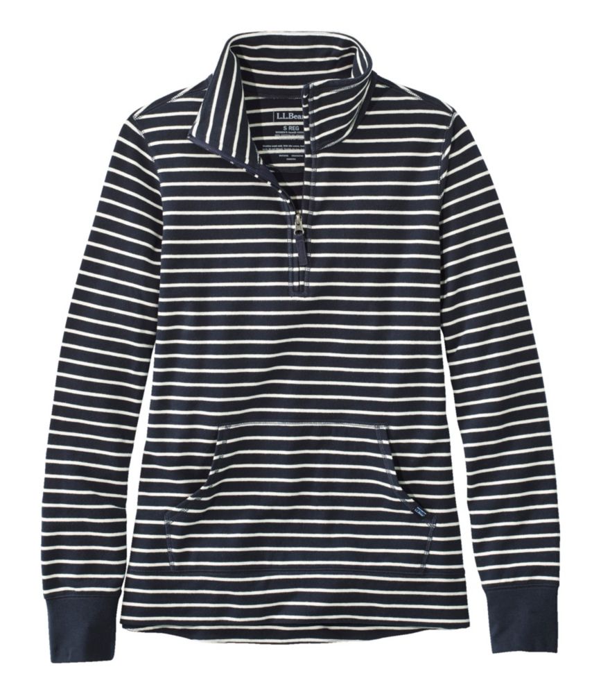 Women's Ultrasoft Sweats, Quarter-Zip Pullover Stripe - leoleo123123
