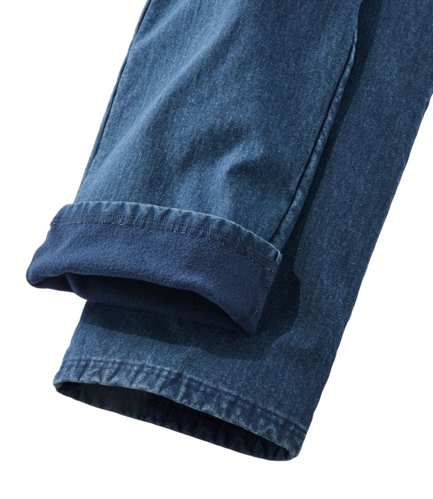 Women's Perfect Fit Pants, Denim Straight-Leg Fleece-Backed - leoleo123123
