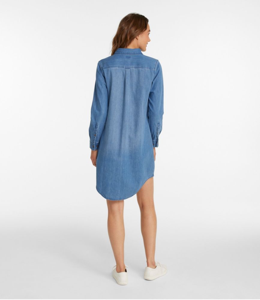 Women's L.L. Bean Heritage Washed Denim Shirt Dress - leoleo123123