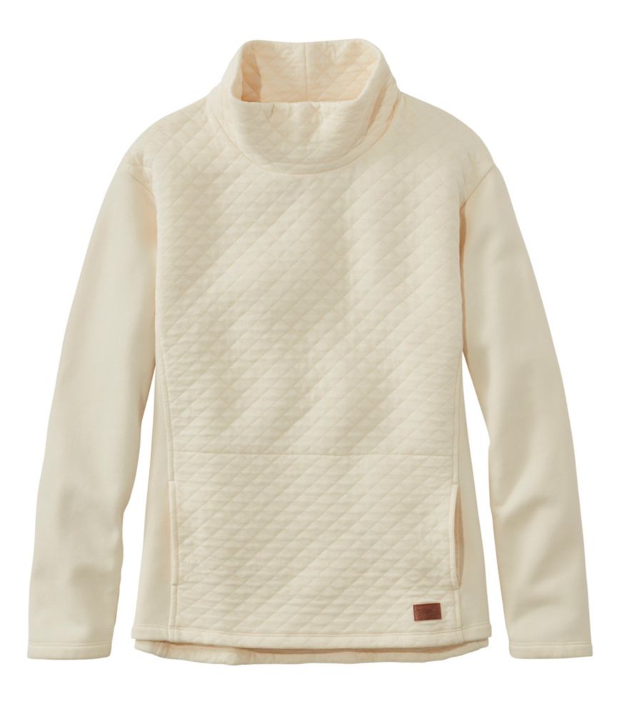 Women's Quilted Sweatshirt Pullover, Funnelneck - leoleo123123