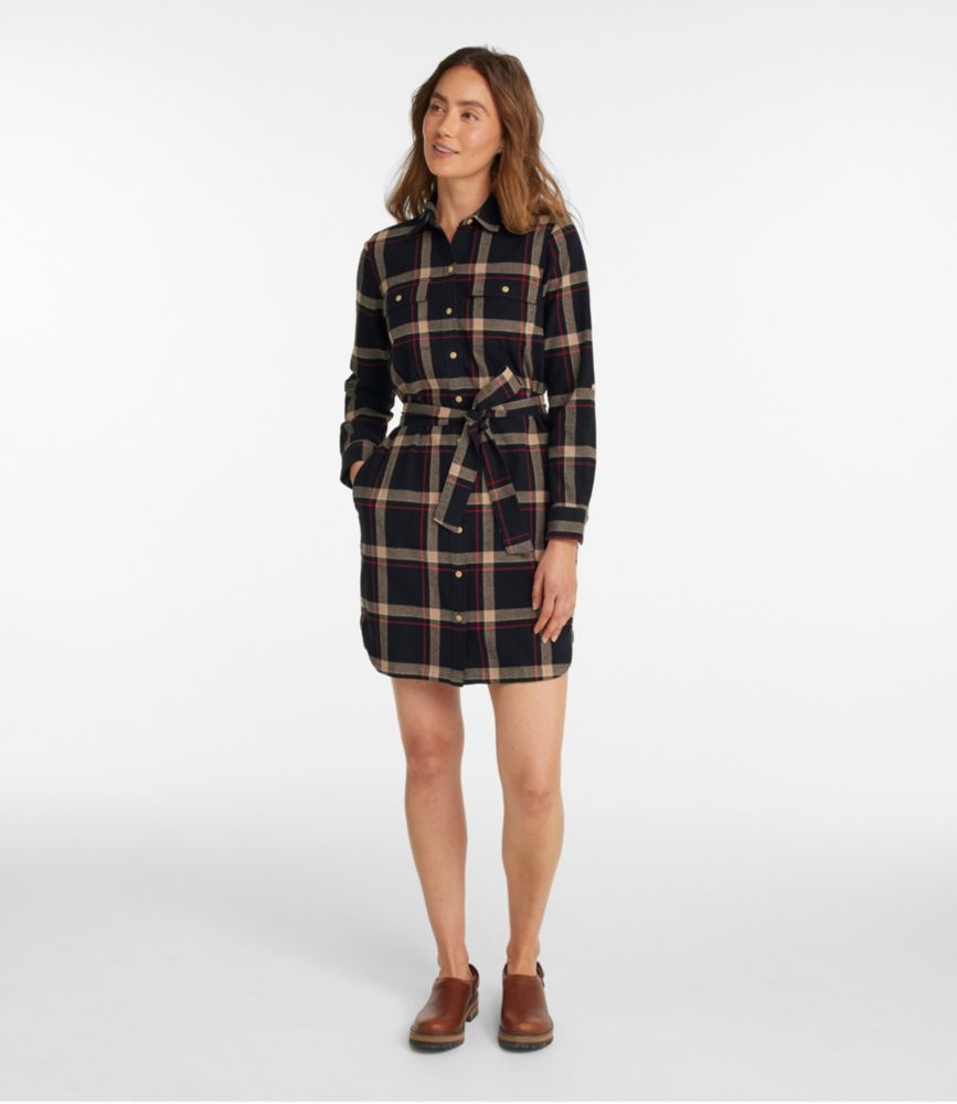 Women's Signature Camp Flannel Shirt Dress, Button-Front - leoleo123123