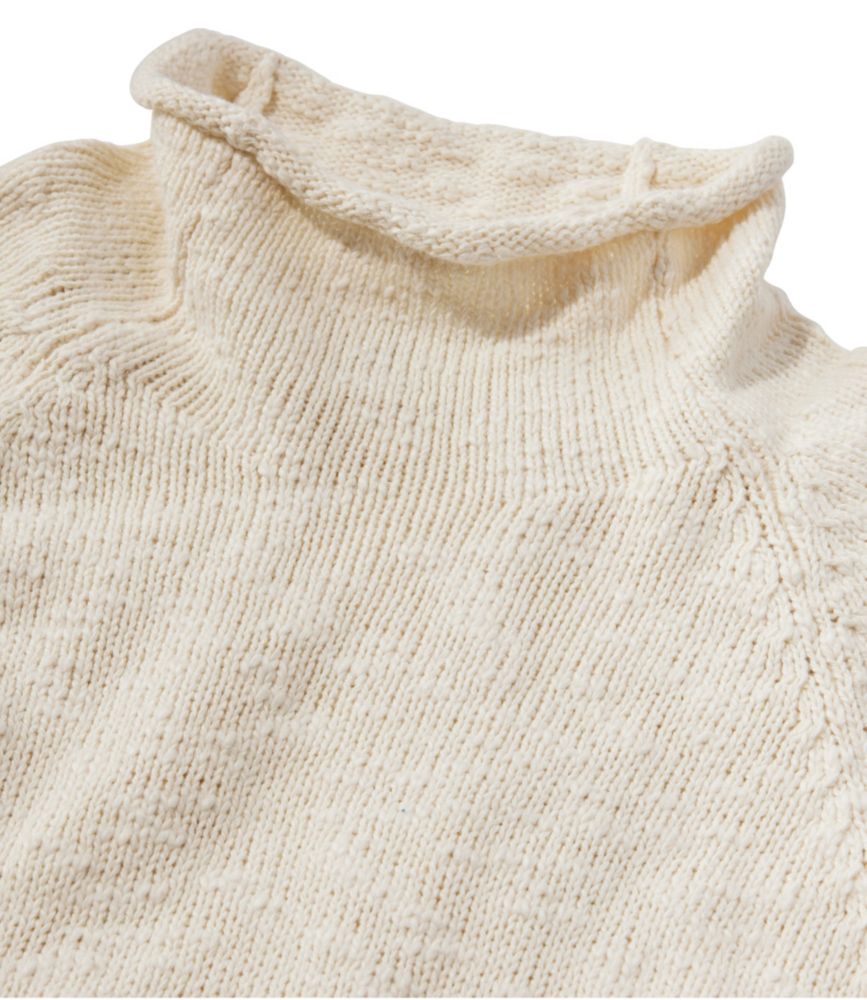 Women's Cotton Ragg Sweater, Funnelneck Pullover - leoleo123123