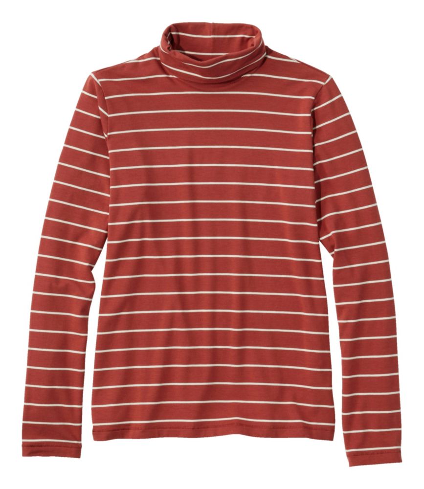 Women's Soft Stretch Supima Tee, Turtleneck Stripe - leoleo123123