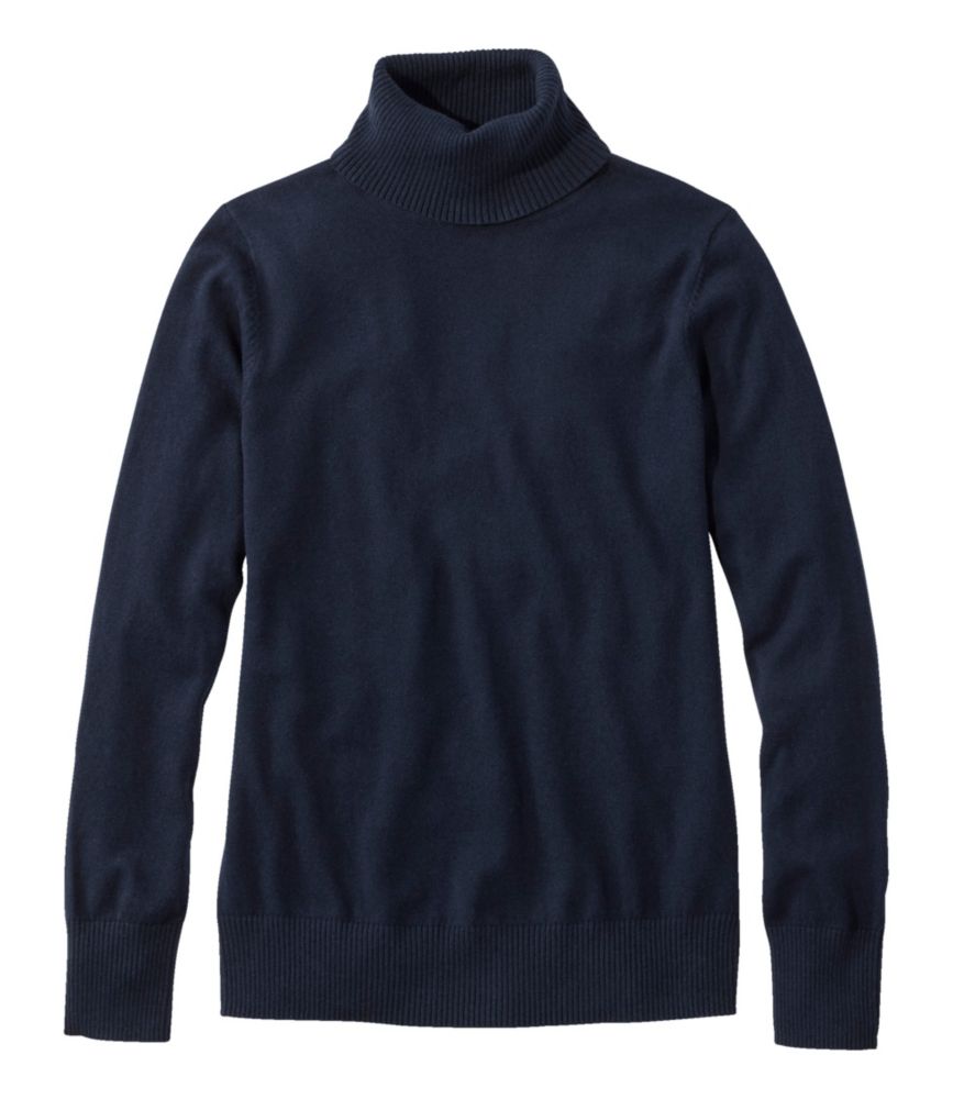 Women's Cotton/Cashmere Sweater, Turtleneck - leoleo123123