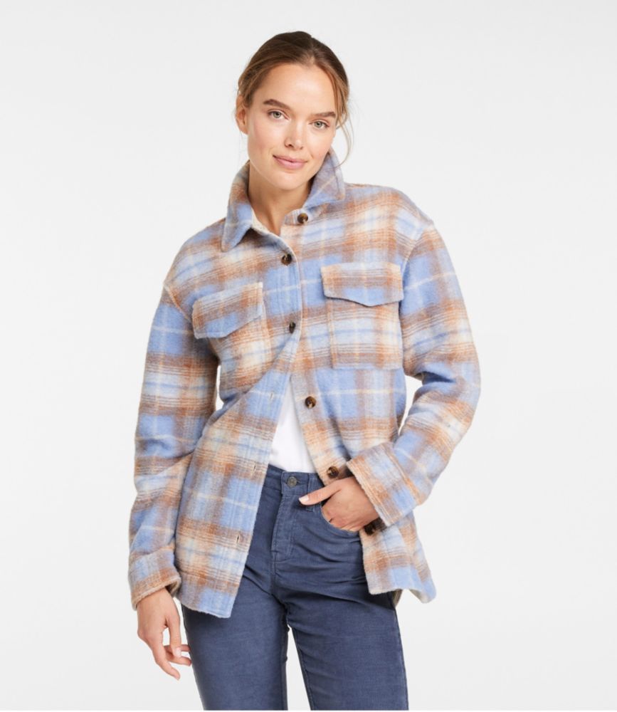 Women's Brushed Plaid Shacket - leoleo123123