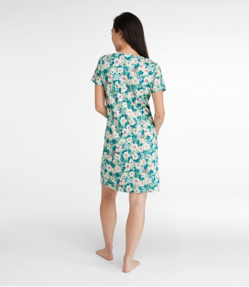 Women's Supima Nightgown, Short-Sleeve Floral - leoleo123123