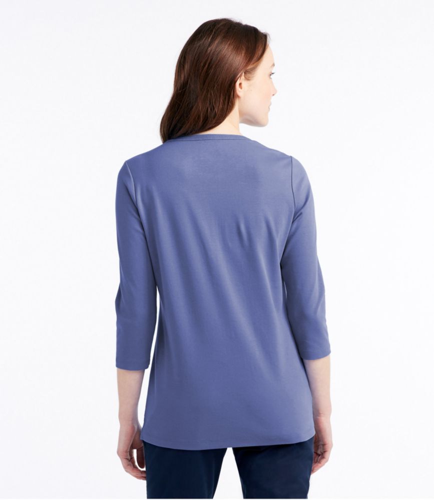 Women's L.L.Bean Tee, Three-Quarter-Sleeve Splitneck Tunic - leoleo123123