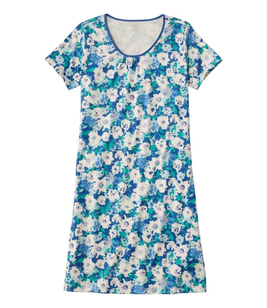 Women's Supima Nightgown, Short-Sleeve Floral - leoleo123123