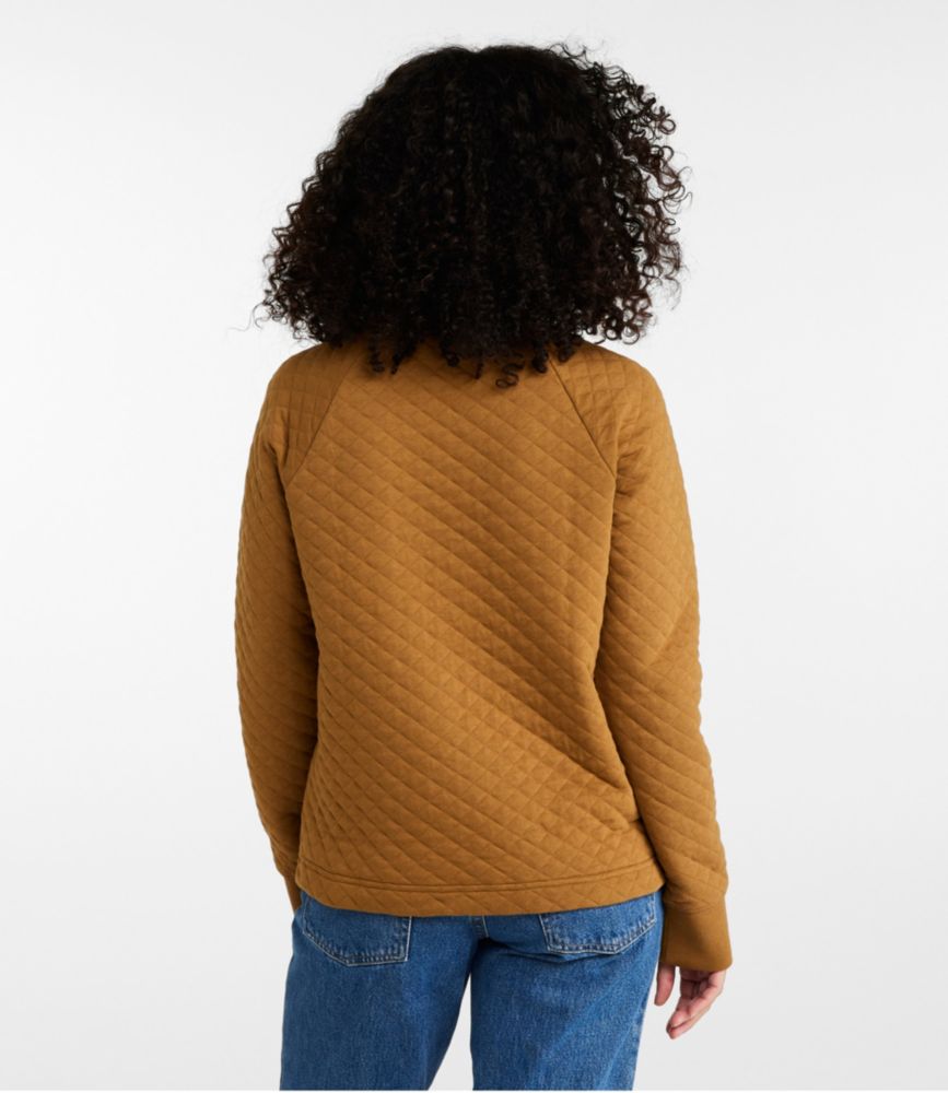 Women's Quilted Sweatshirt, Crewneck Pullover - leoleo123123