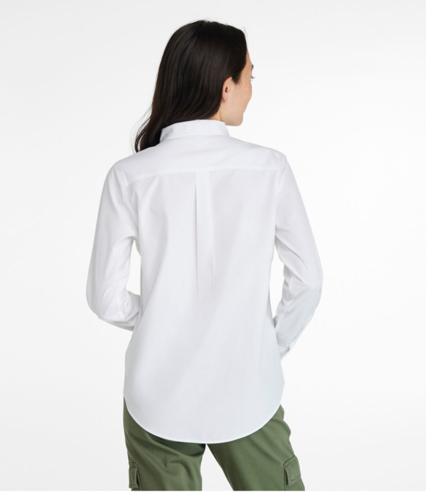 Women's Wrinkle-Free Pinpoint Oxford Shirt, Long-Sleeve Relaxed Fit - leoleo123123