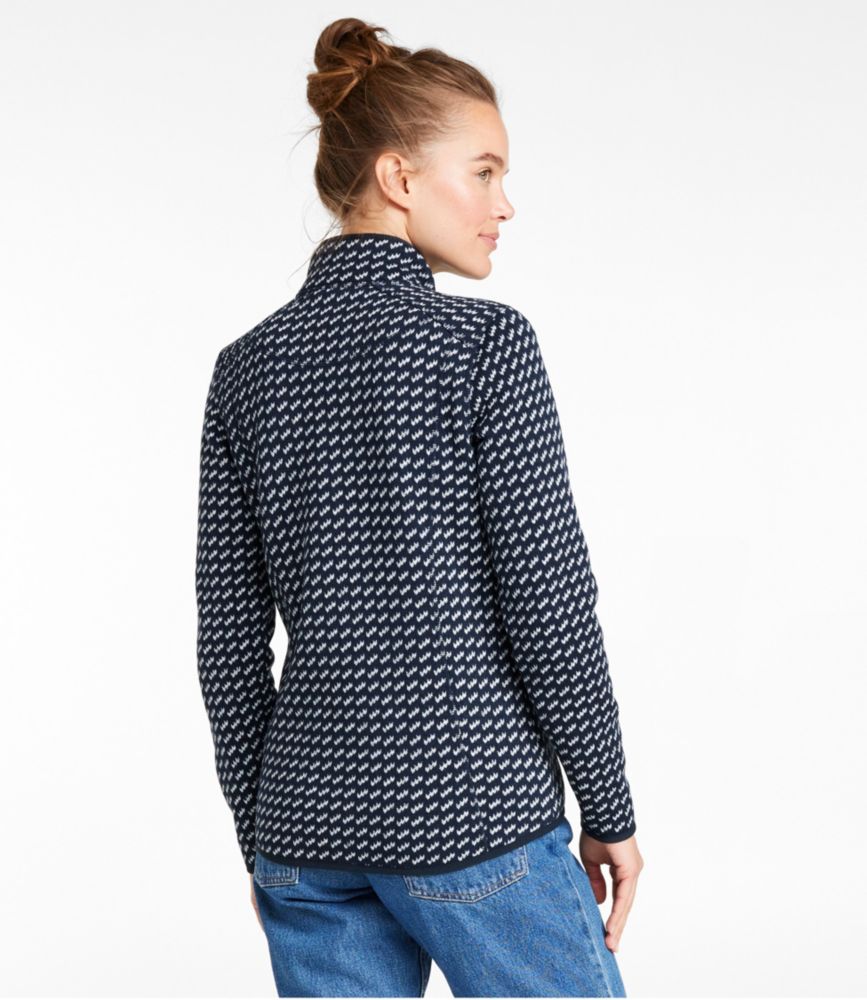 Women's L.L.Bean Sweater Fleece Full-Zip Jacket, Print - leoleo123123