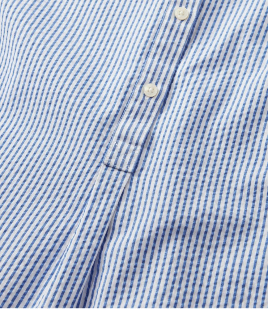 Women's Vacationland Seersucker Shirt, Short-Sleeve Popover Stripe - leoleo123123