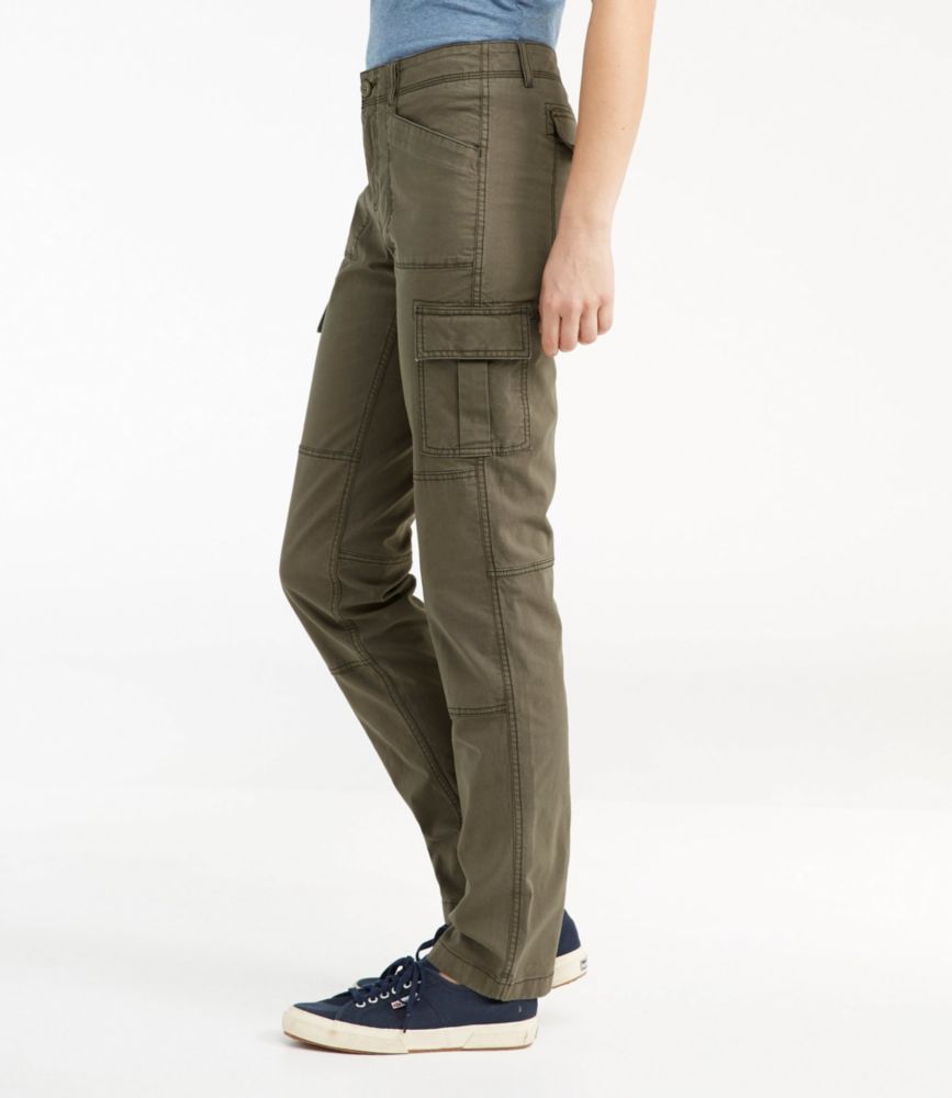 Women's Stretch Canvas Cargo Pants, Mid-Rise Straight-Leg - leoleo123123